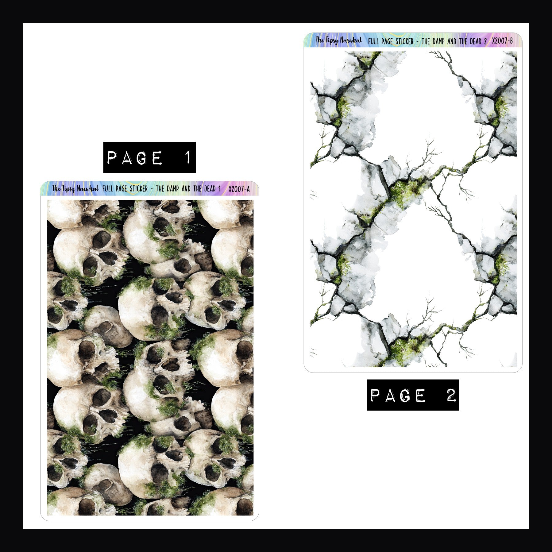The Damp and The Dead Full Page Stickers Page 1 and Page 2