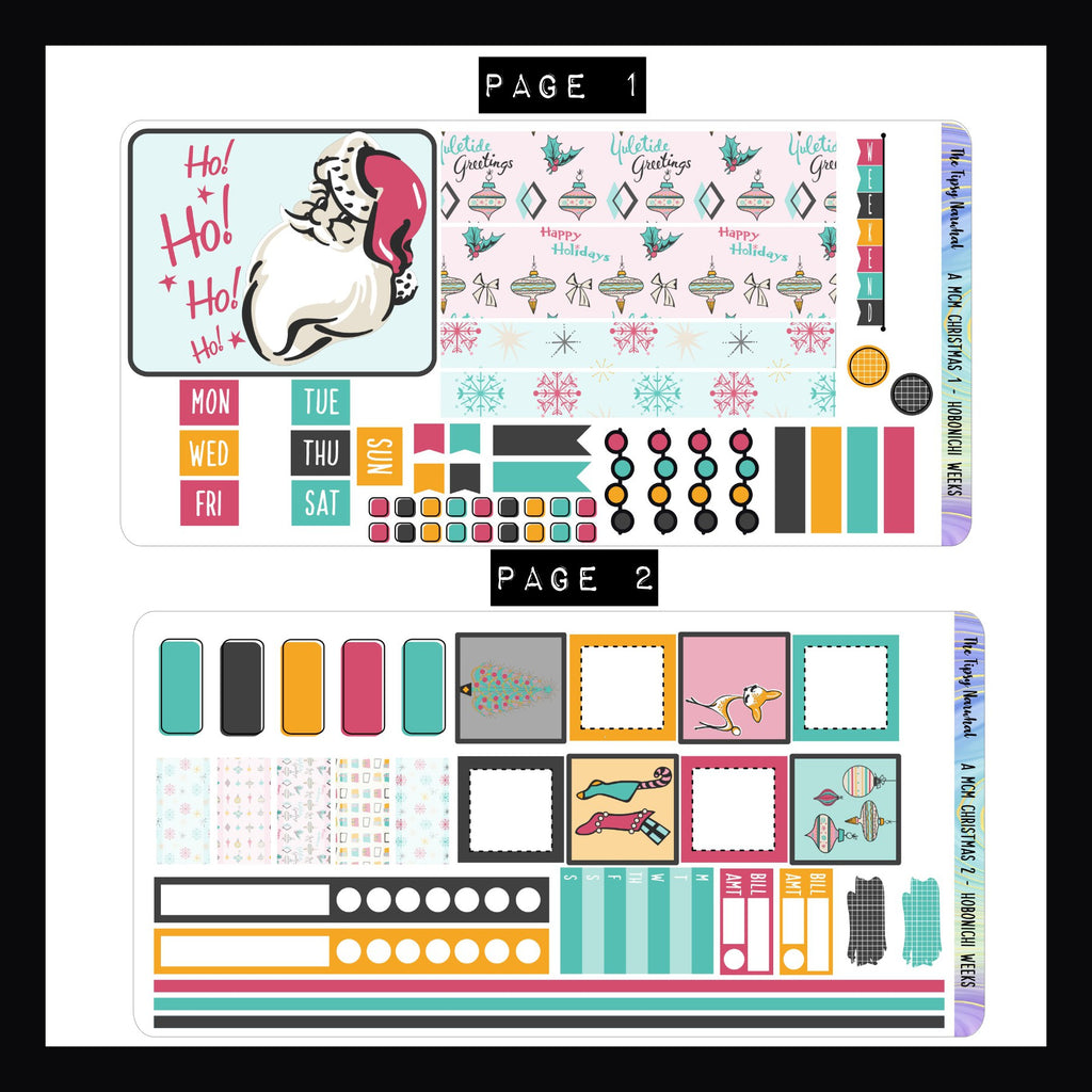 A MCM Christmas Hobonichi Weeks Sticker Kit
