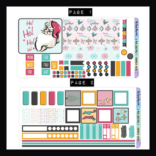 A MCM Christmas Hobonichi Weeks Sticker Kit