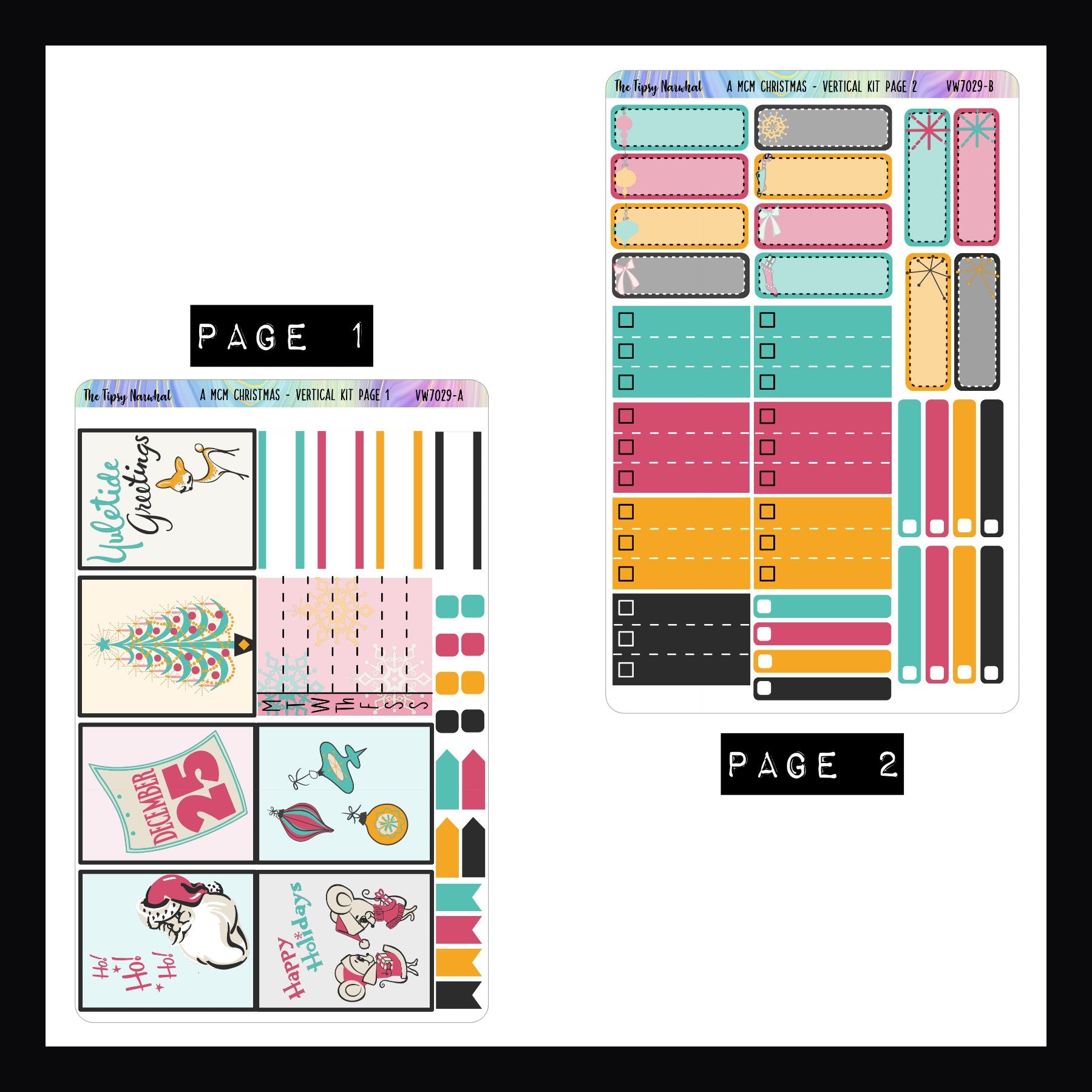 A MCM Christmas Vertical Weekly Sticker Kit