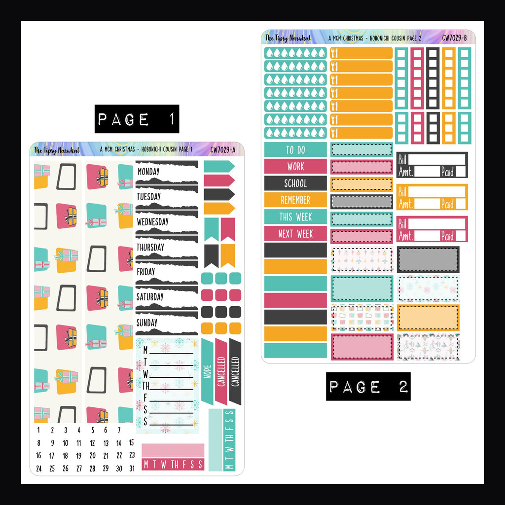 A MCM Christmas Hobonichi Cousin Sticker Kit