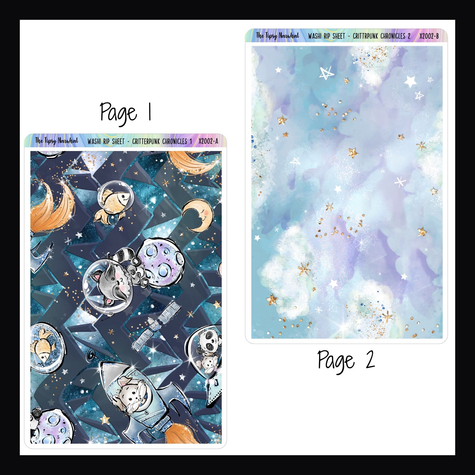 Washi Rip Sheet - A Star For Everyone pages 1 and 2 shown on a white background.