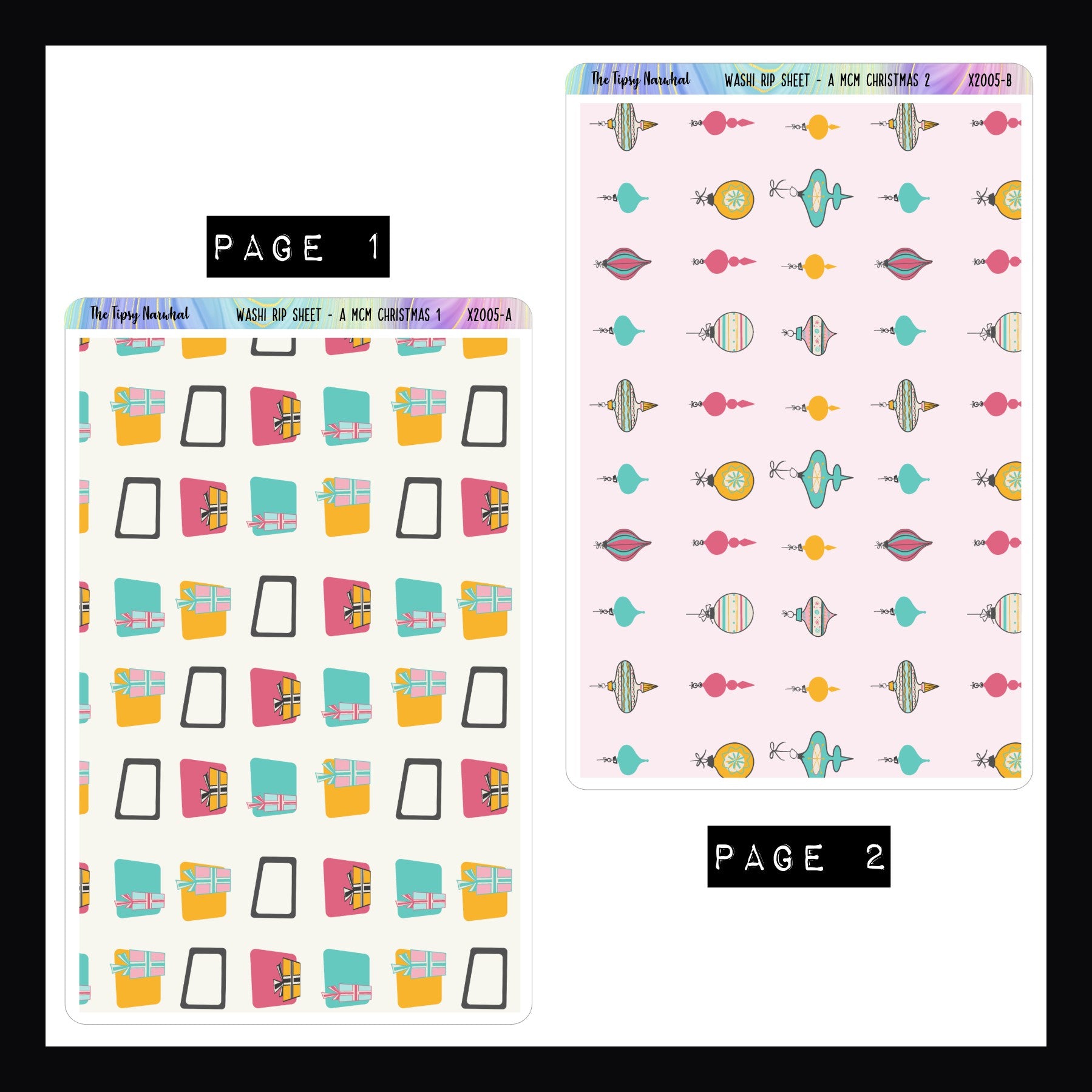 A MCM Christmas Full Page Stickers