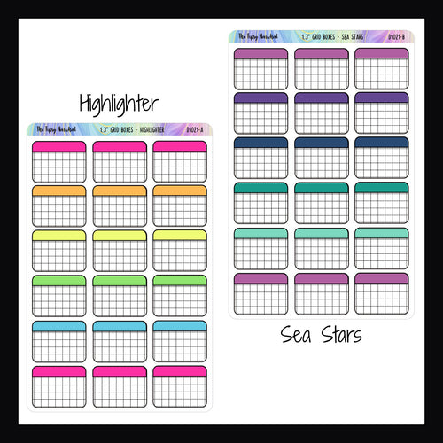 1.3 Inch Half Boxes - Functional Stickers