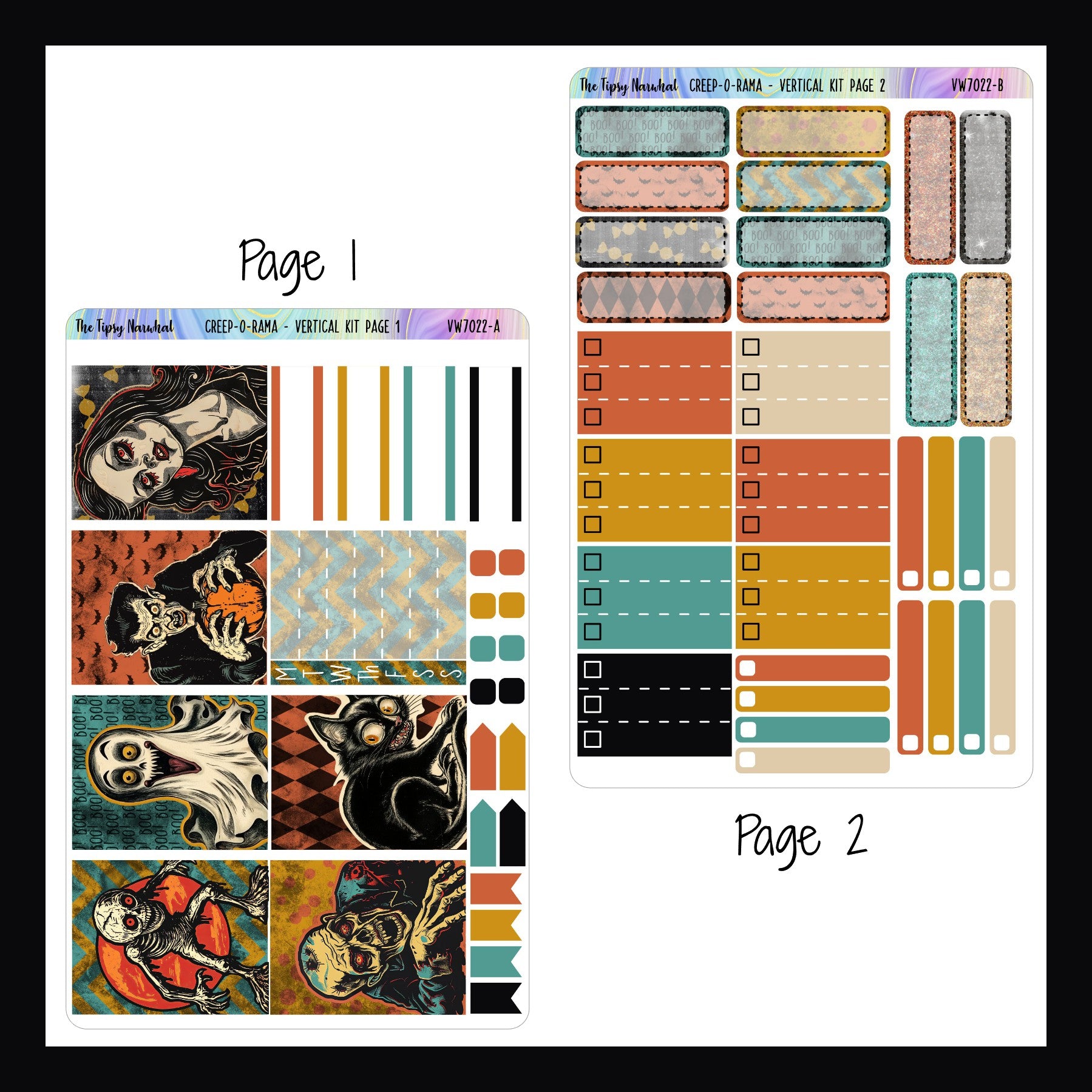 Creep-O-Rama Vertical Kit pages 1 and 2 shown on a white background.