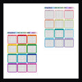 Rainbow monthly habit trackers, pastel monthly habit trackers, 12 stickers each, one month tracking, one habit