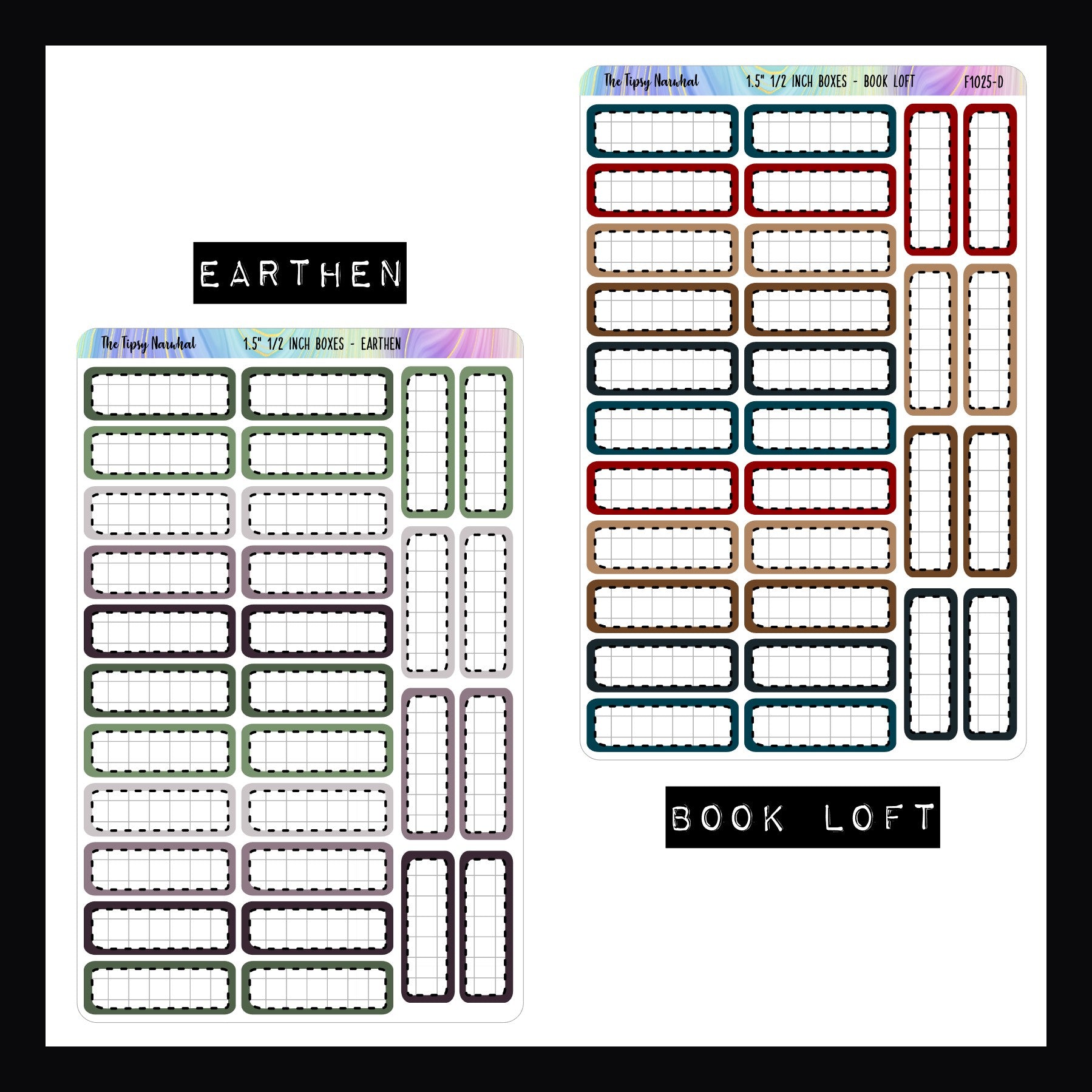 1.5 Inch Quarter Boxes - Functional Stickers