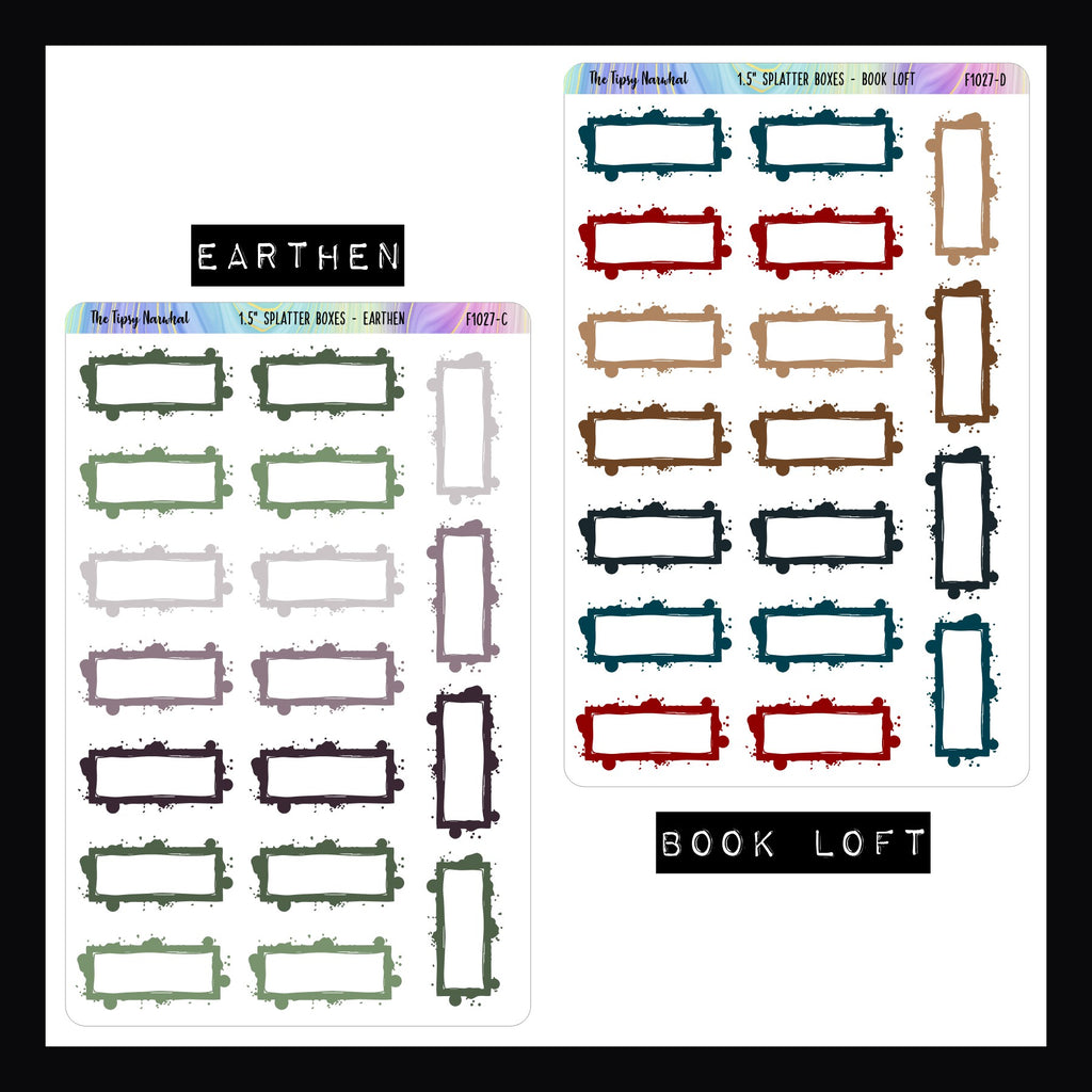 1.5 Inch Splatter Boxes - Functional Stickers