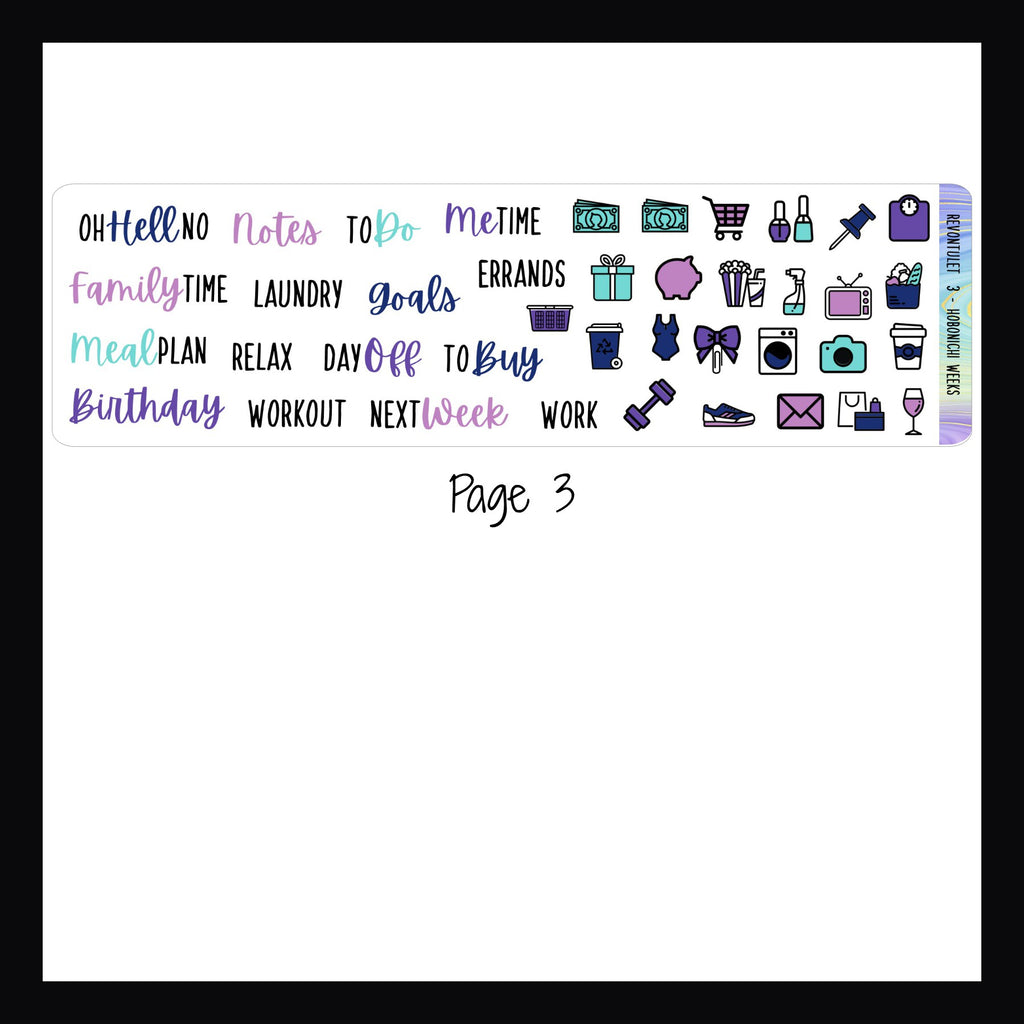 Revontulet Hobonichi Weeks Kit page 3 shown on a white background.