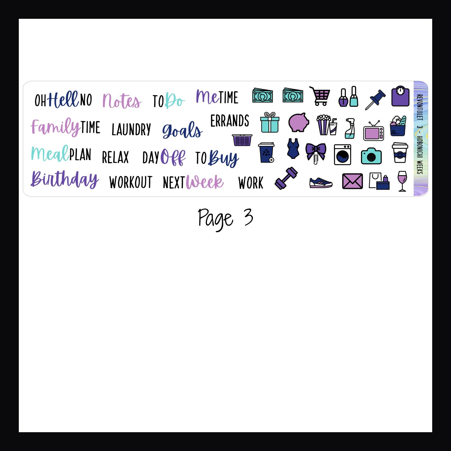 Revontulet Hobonichi Weeks Kit page 3 shown on a white background.