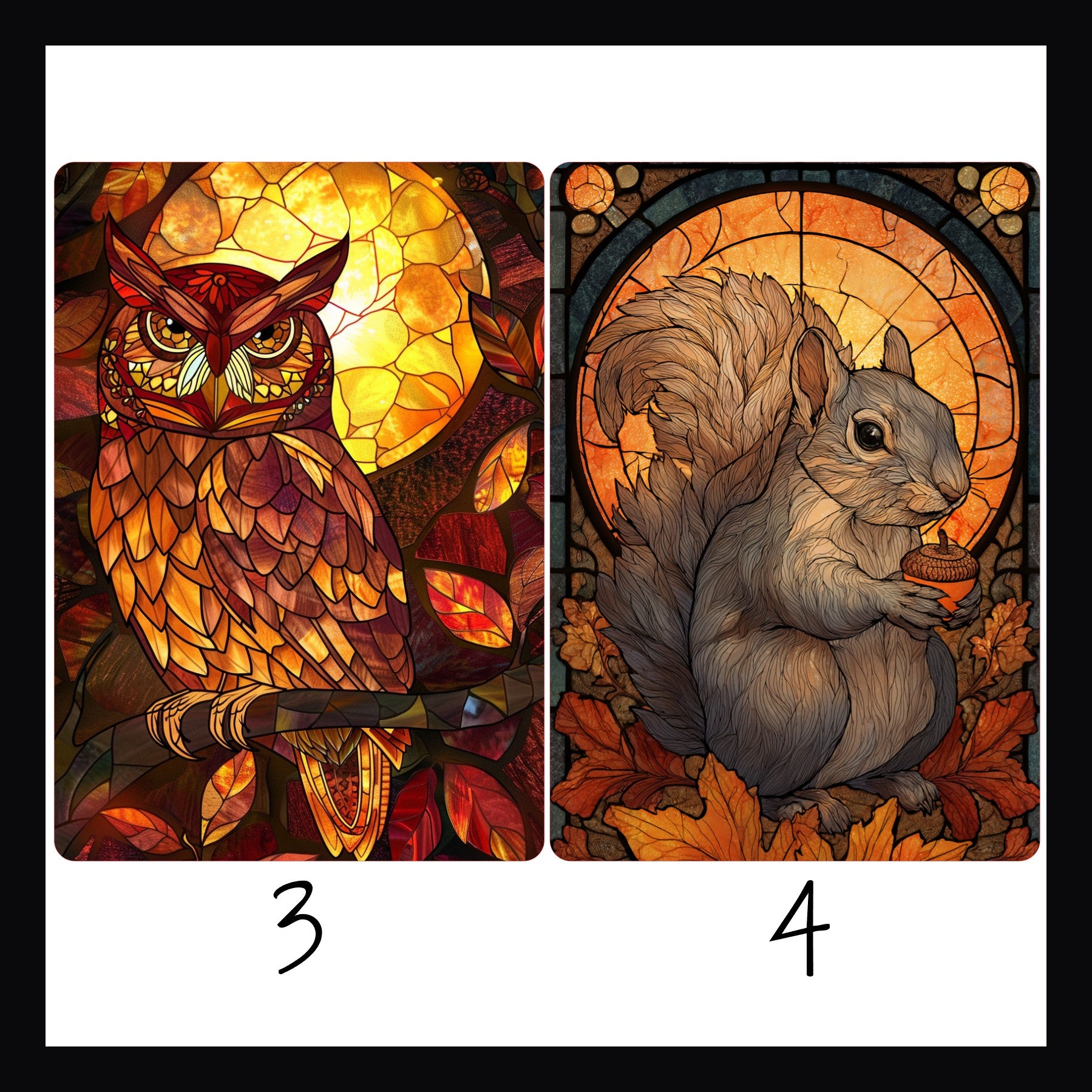 Stained Glass Autumn Kindle Inserts designs 3 and 4. 