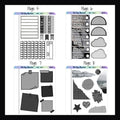 Gray freestyle minis pages 5-8.  Each quarter sheet sized sticker page features a unique selection of gray functional stickers. 