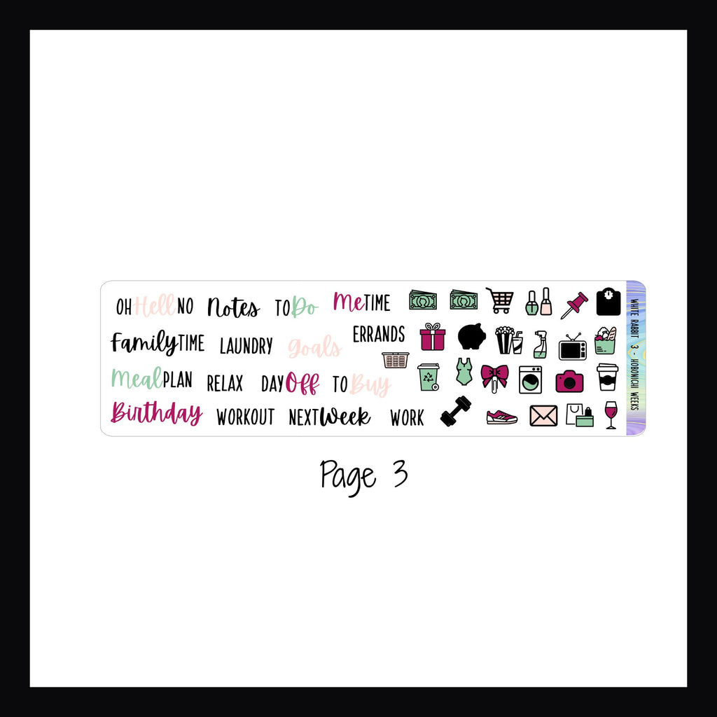 White Rabbit Hobonichi Weeks Sticker Kit