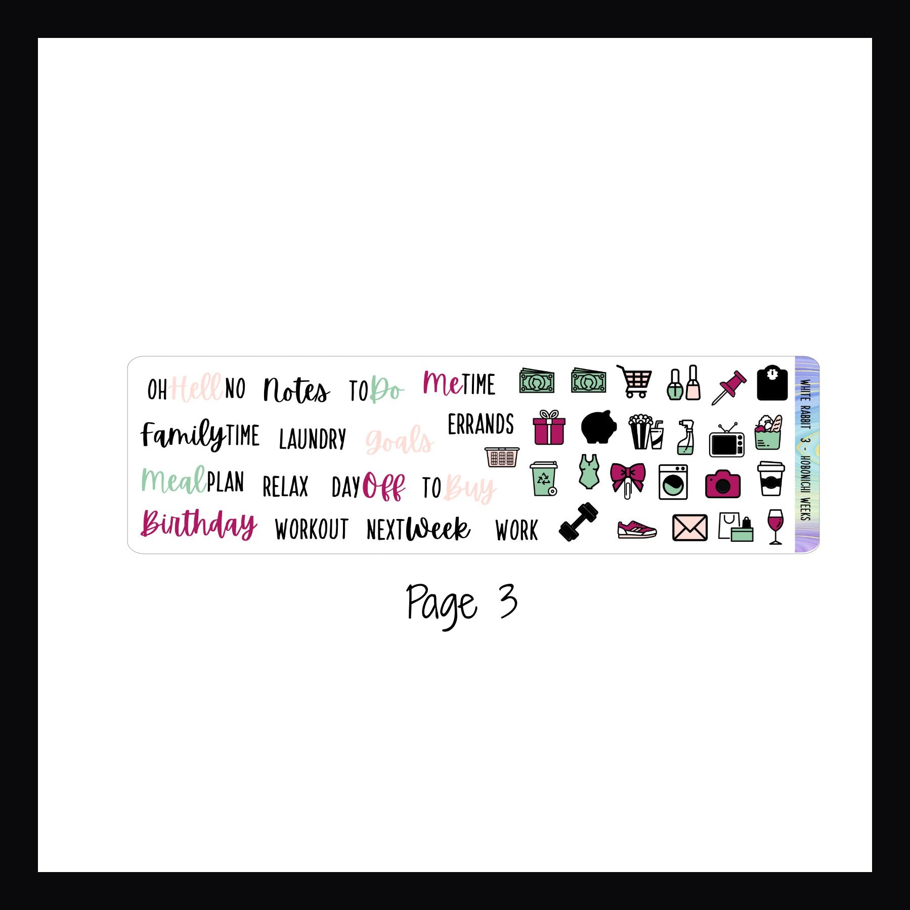 White Rabbit Hobonichi Weeks Sticker Kit