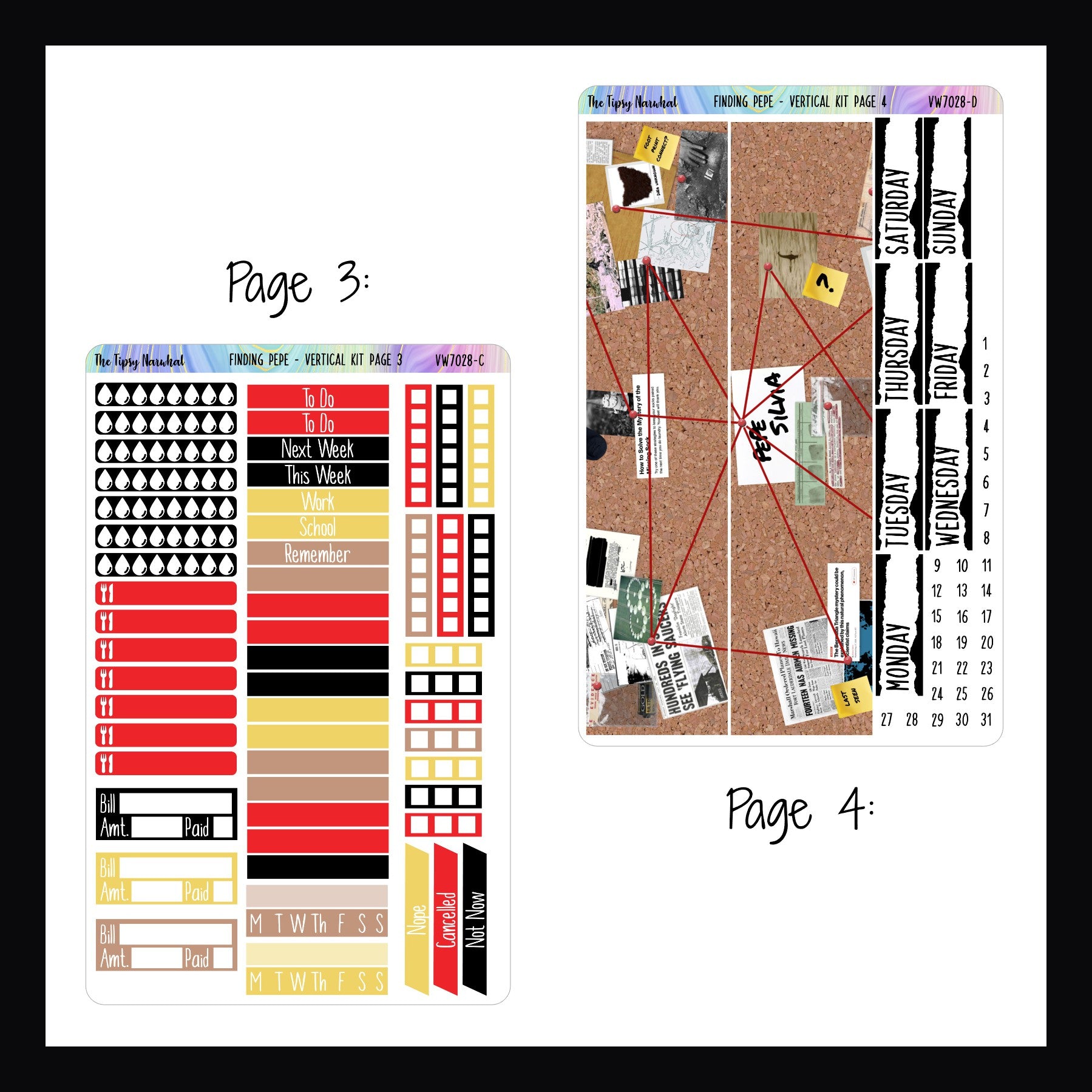 Finding Pepe Vertical Weekly Sticker Kit