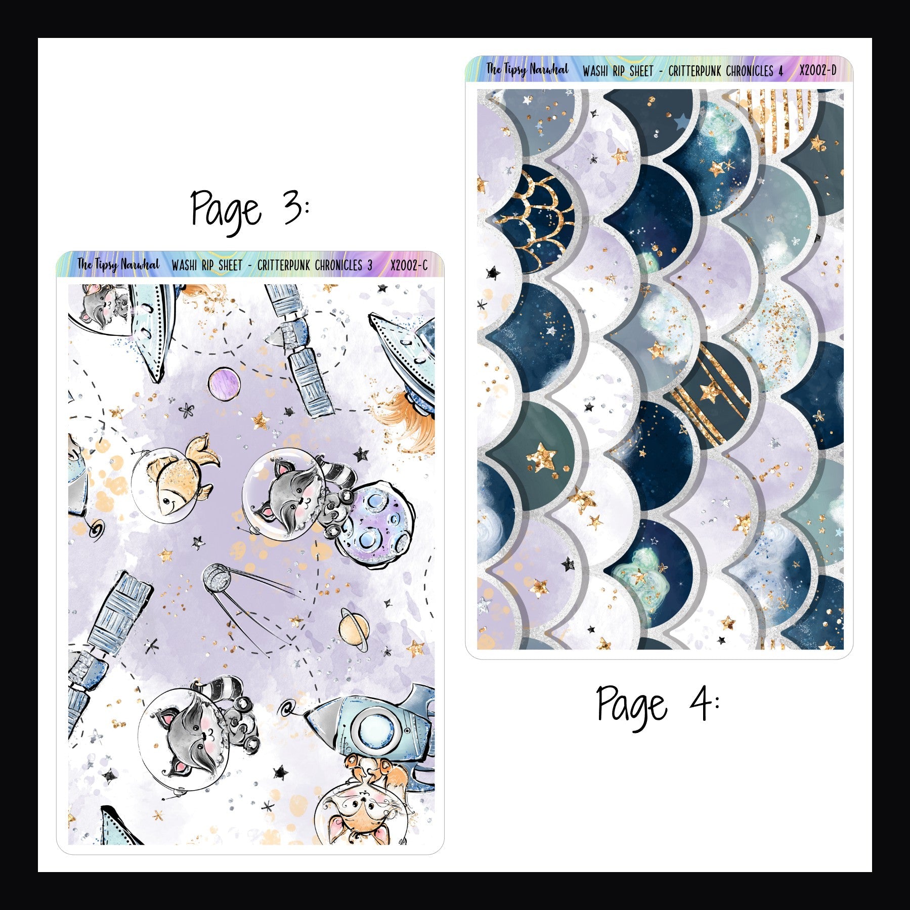 Washi Rip Sheet -A Star For Everyone pages 3 and 4 shown on a white background. 