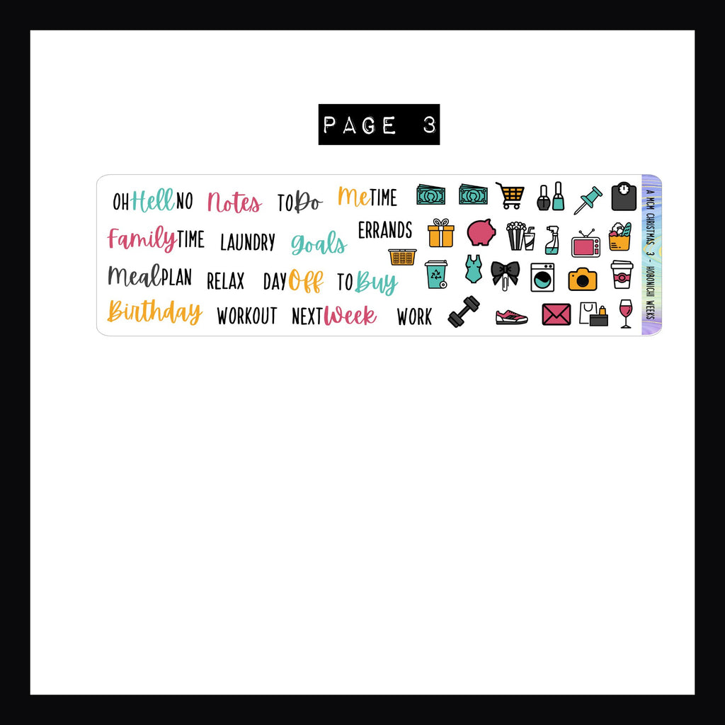 A MCM Christmas Hobonichi Weeks Sticker Kit