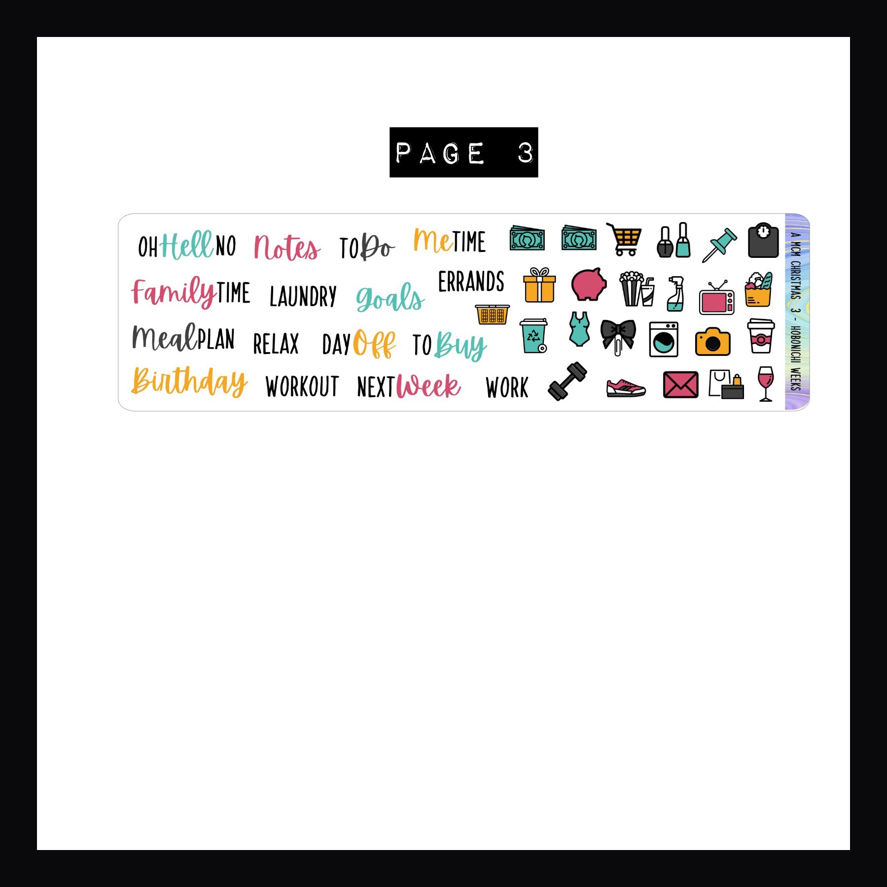 A MCM Christmas Hobonichi Weeks Sticker Kit
