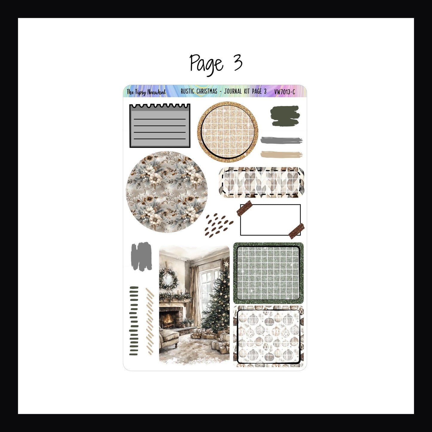 Digital Rustic Christmas Journal Kit