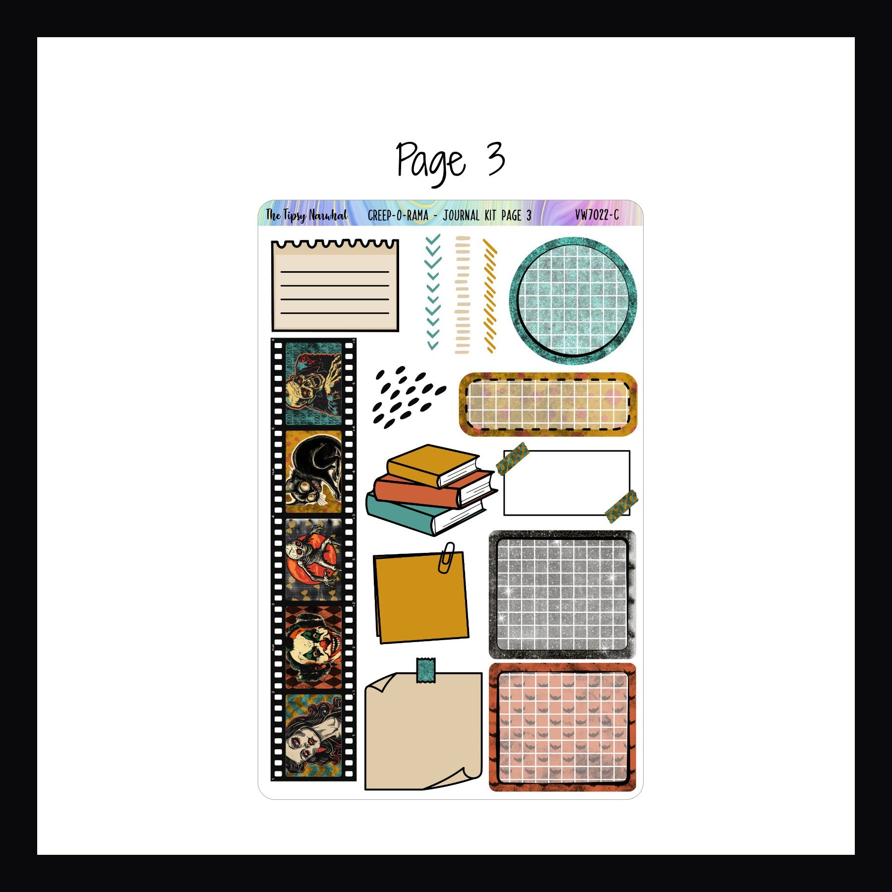 Creep-O-Rama Journal Kit page 3 shown on a white background. 