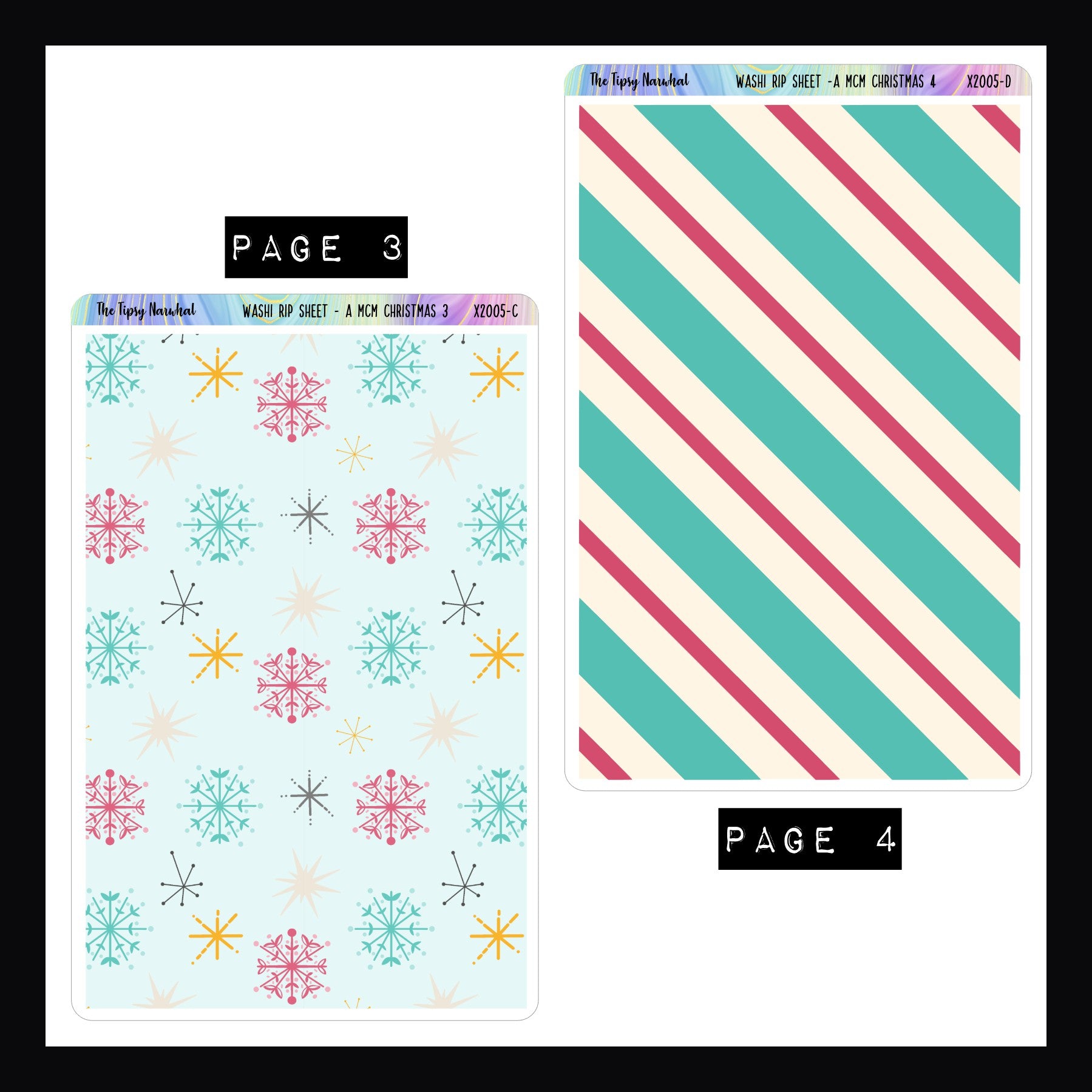 A MCM Christmas Full Page Stickers