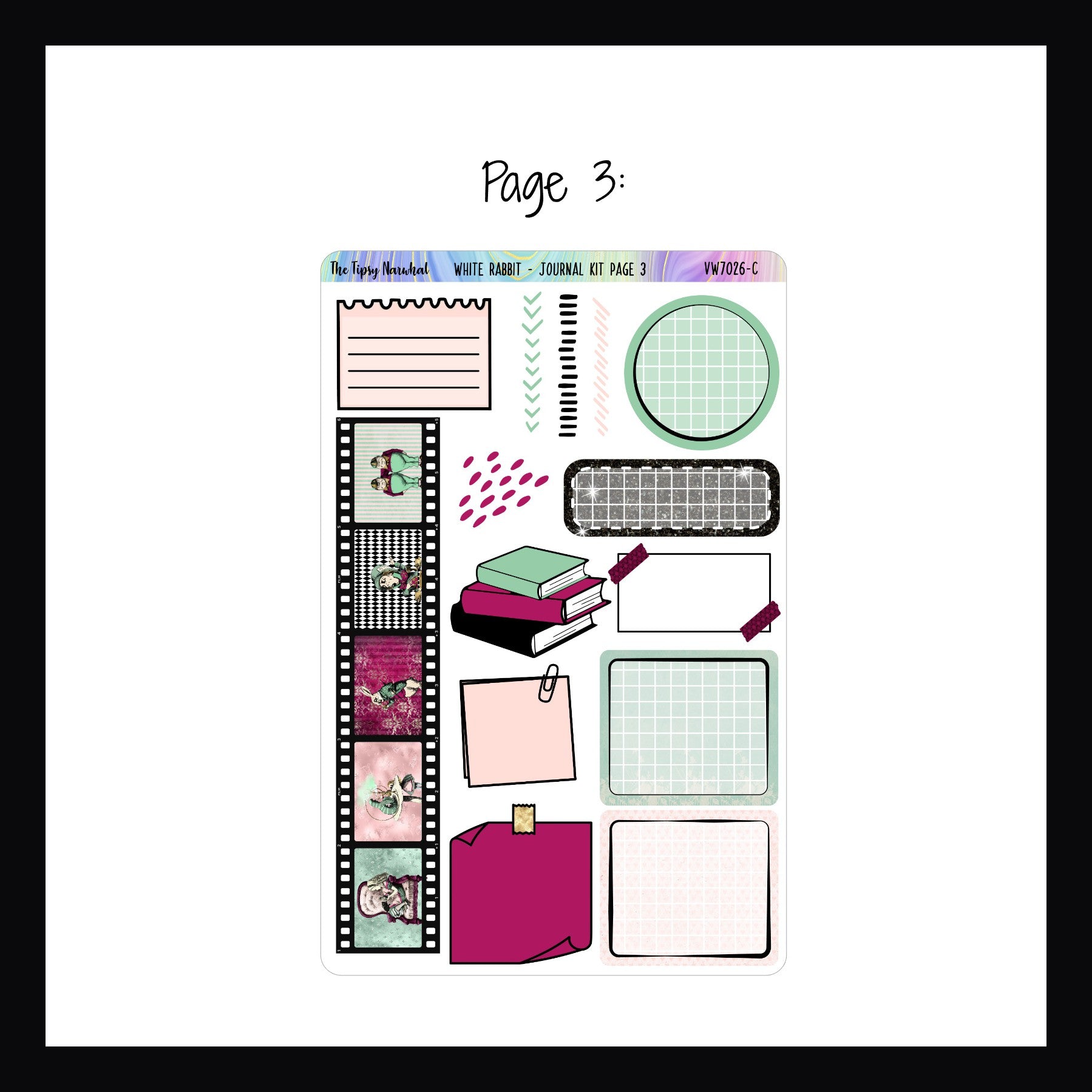 White Rabbit Journal Sticker Kit