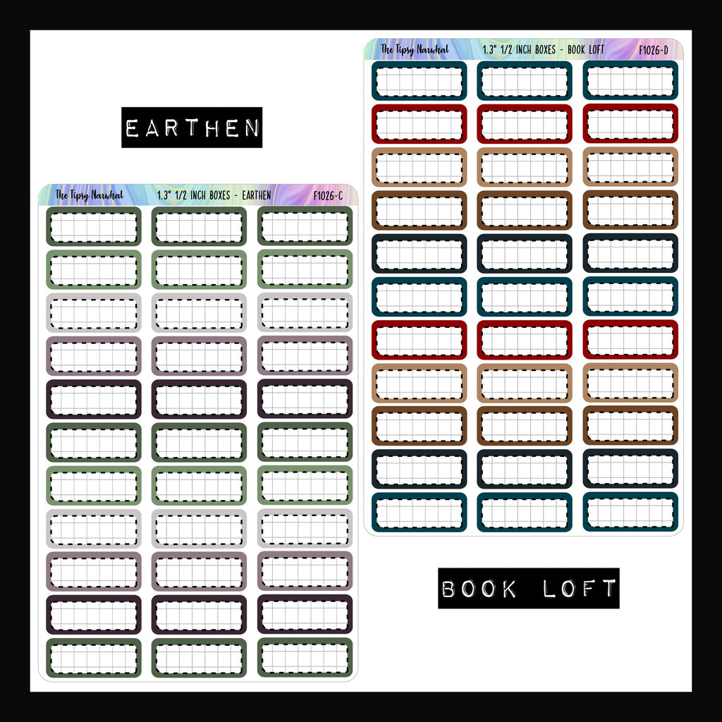 1.3 Inch Quarter Boxes - Functional Stickers