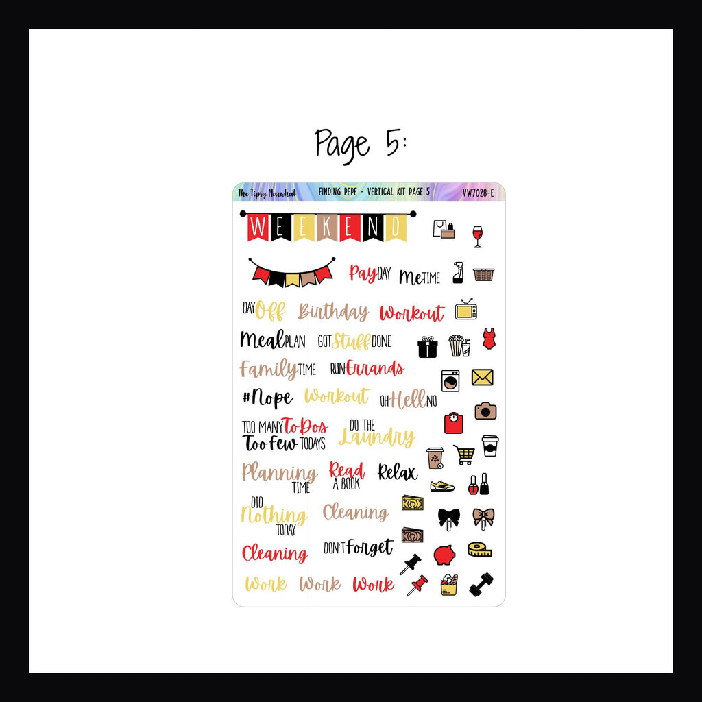 Finding Pepe Vertical Weekly Sticker Kit