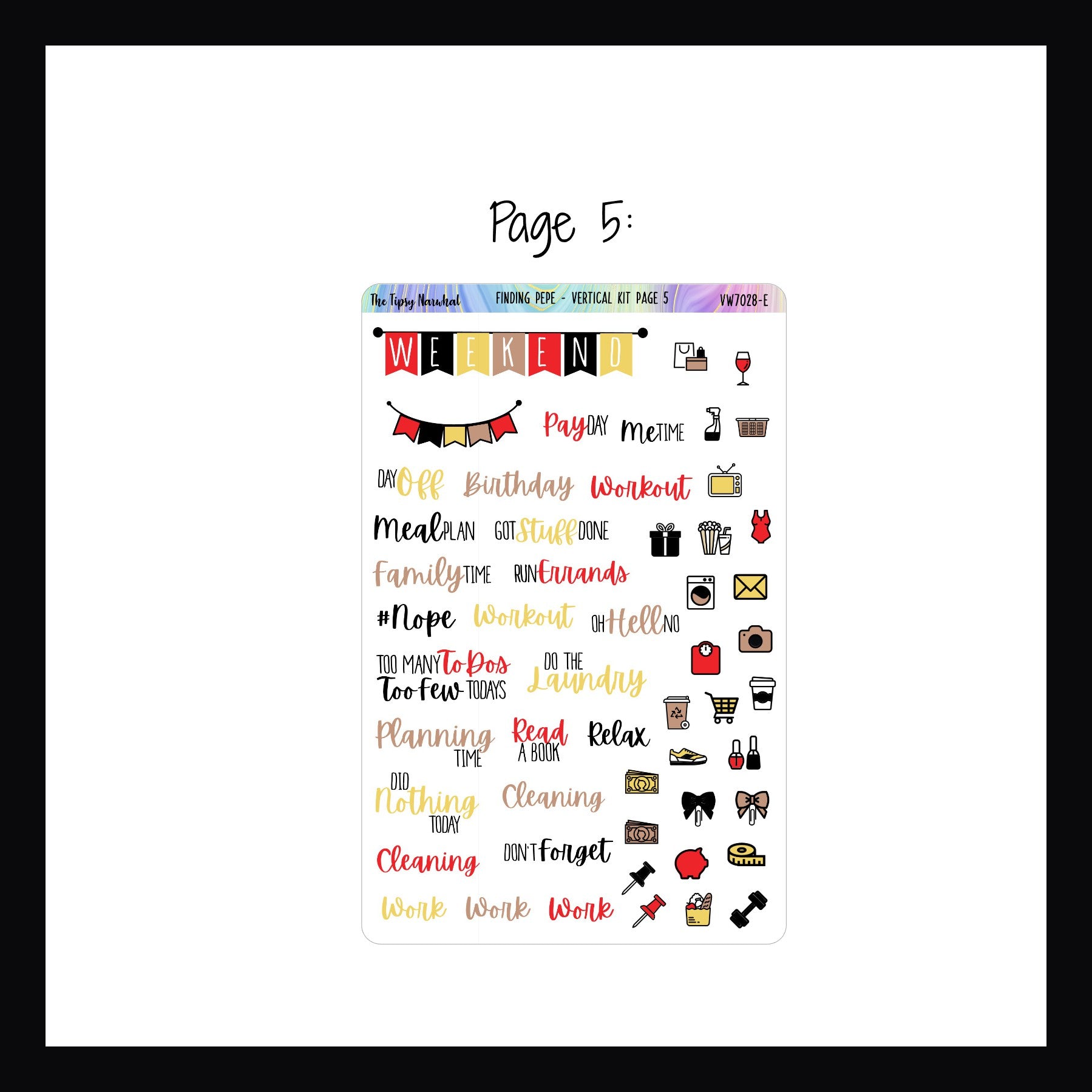 Finding Pepe Vertical Weekly Sticker Kit