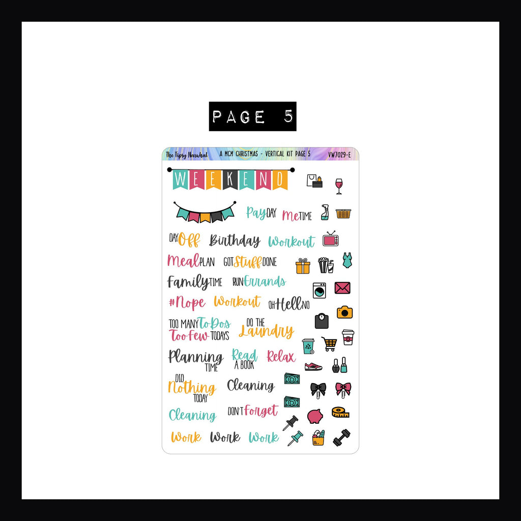 A MCM Christmas Vertical Weekly Sticker Kit