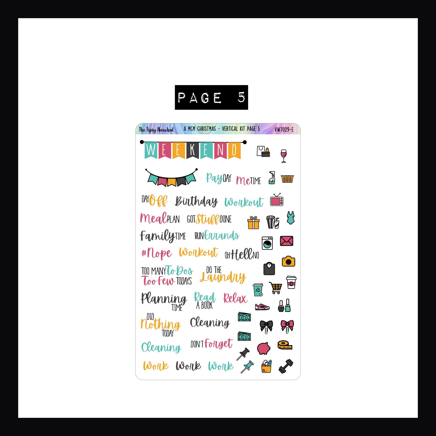 A MCM Christmas Vertical Weekly Sticker Kit