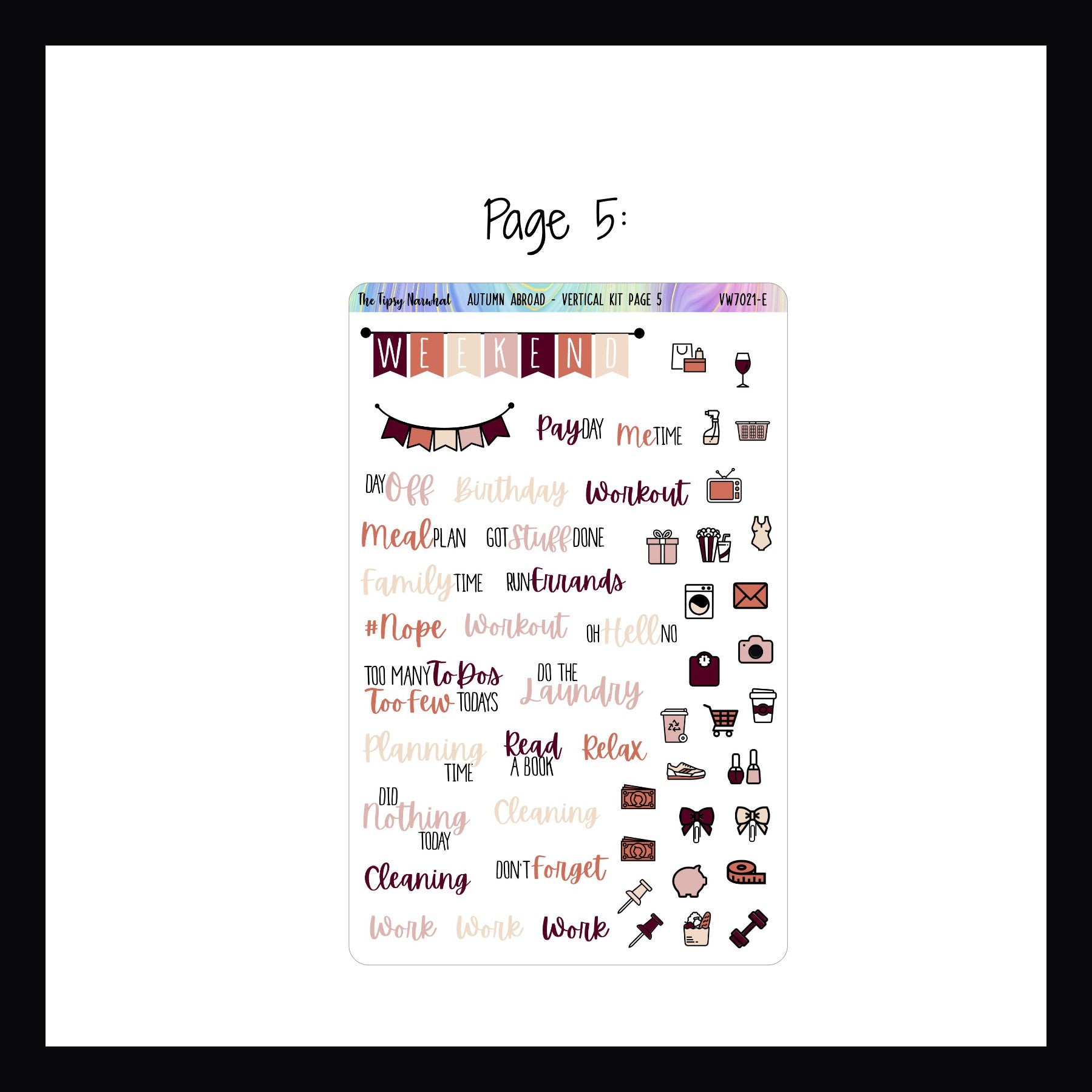 Autumn Abroad Vertical Kit Page 5 shown on a white background. 