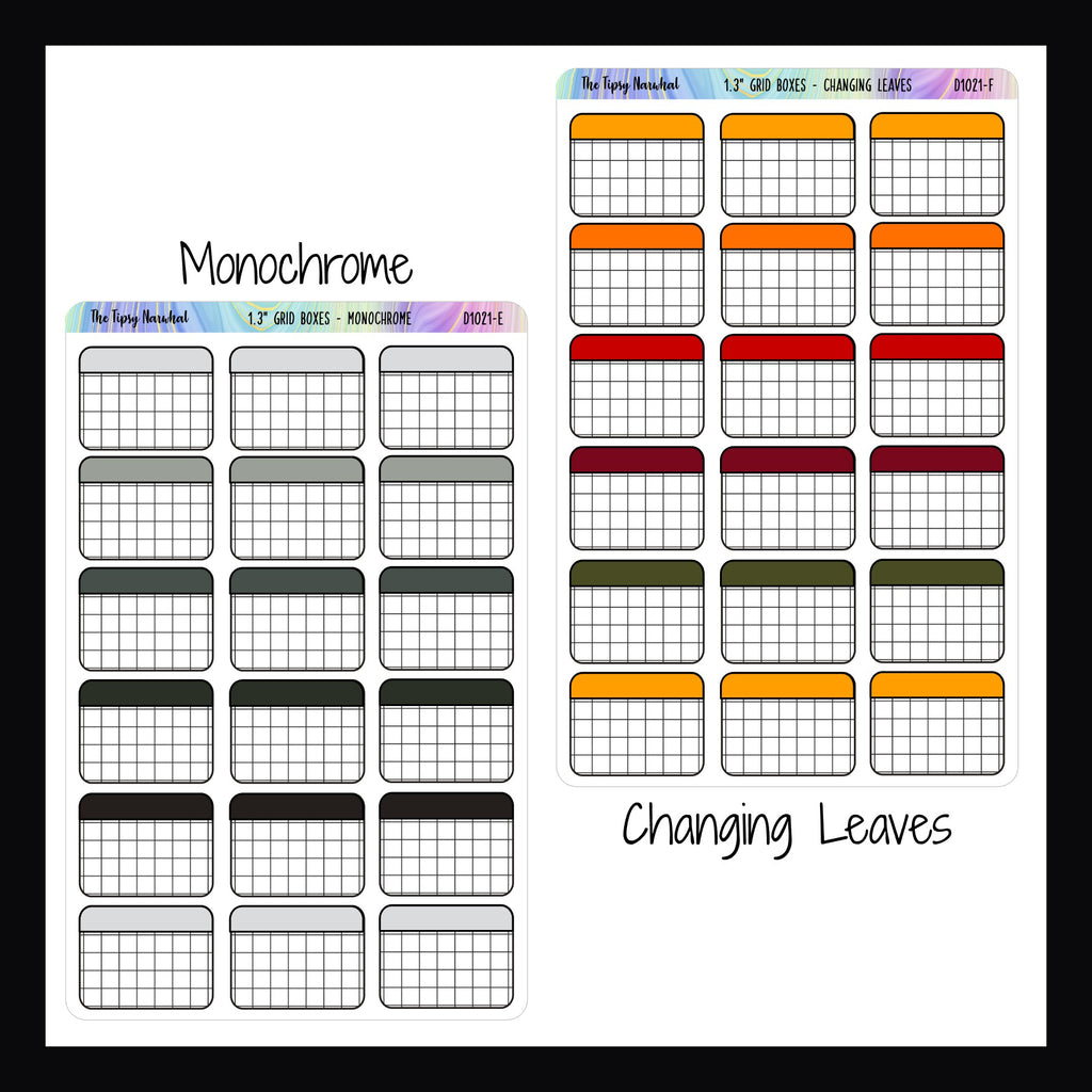 1.3 Inch Half Boxes - Functional Stickers