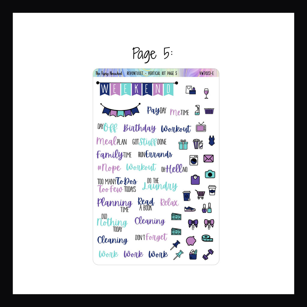 Revontulet Vertical Weekly kit page 5 shown on a white background.