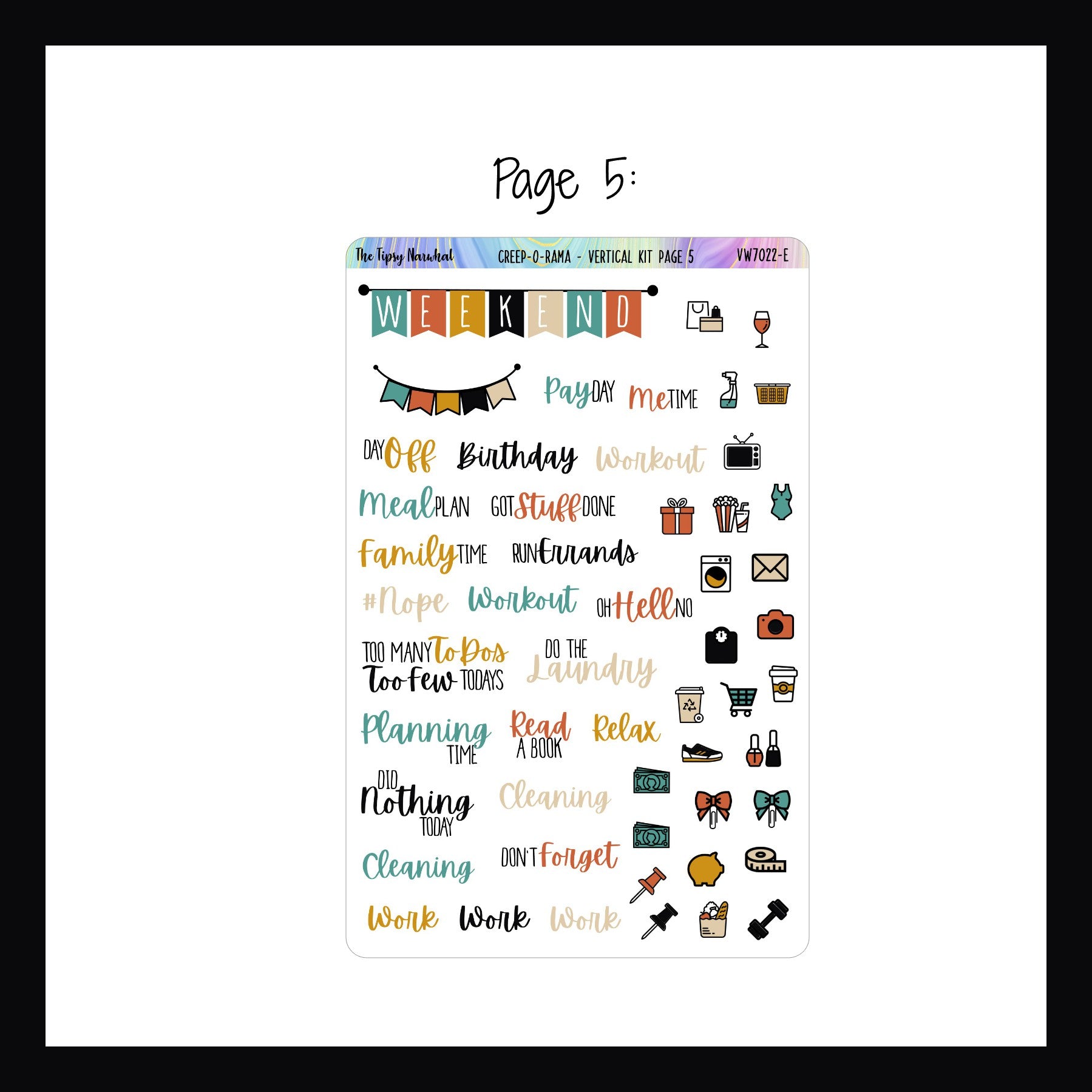 Creep-O-Rama vertical kit page 5 shown here on a white background.