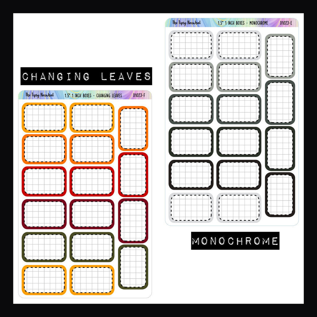 1.5 Inch Half Boxes - Functional Stickers