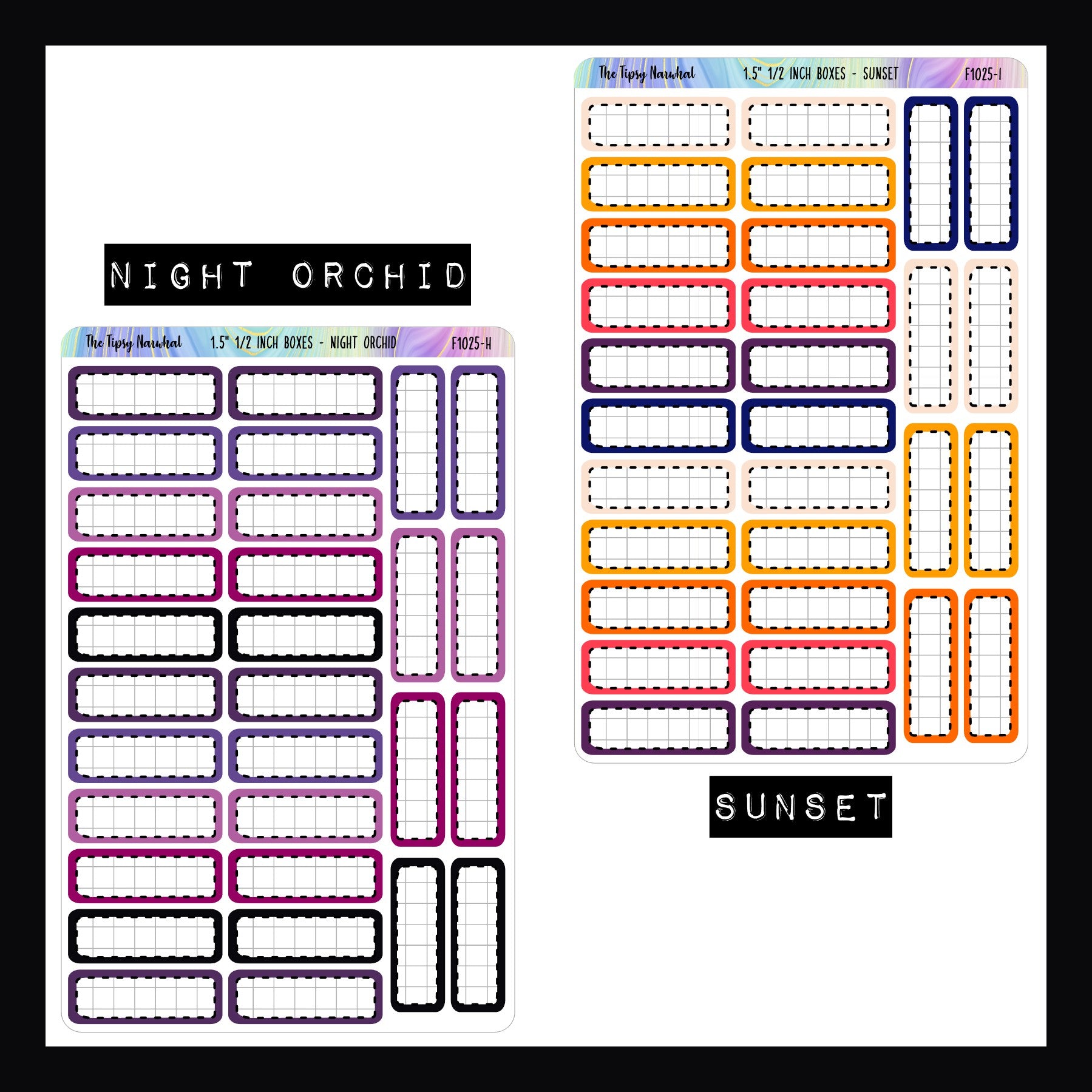 1.5 Inch Quarter Boxes - Functional Stickers