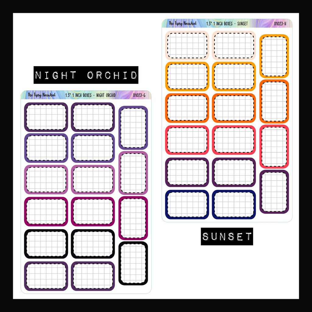 1.5 Inch Half Boxes - Functional Stickers
