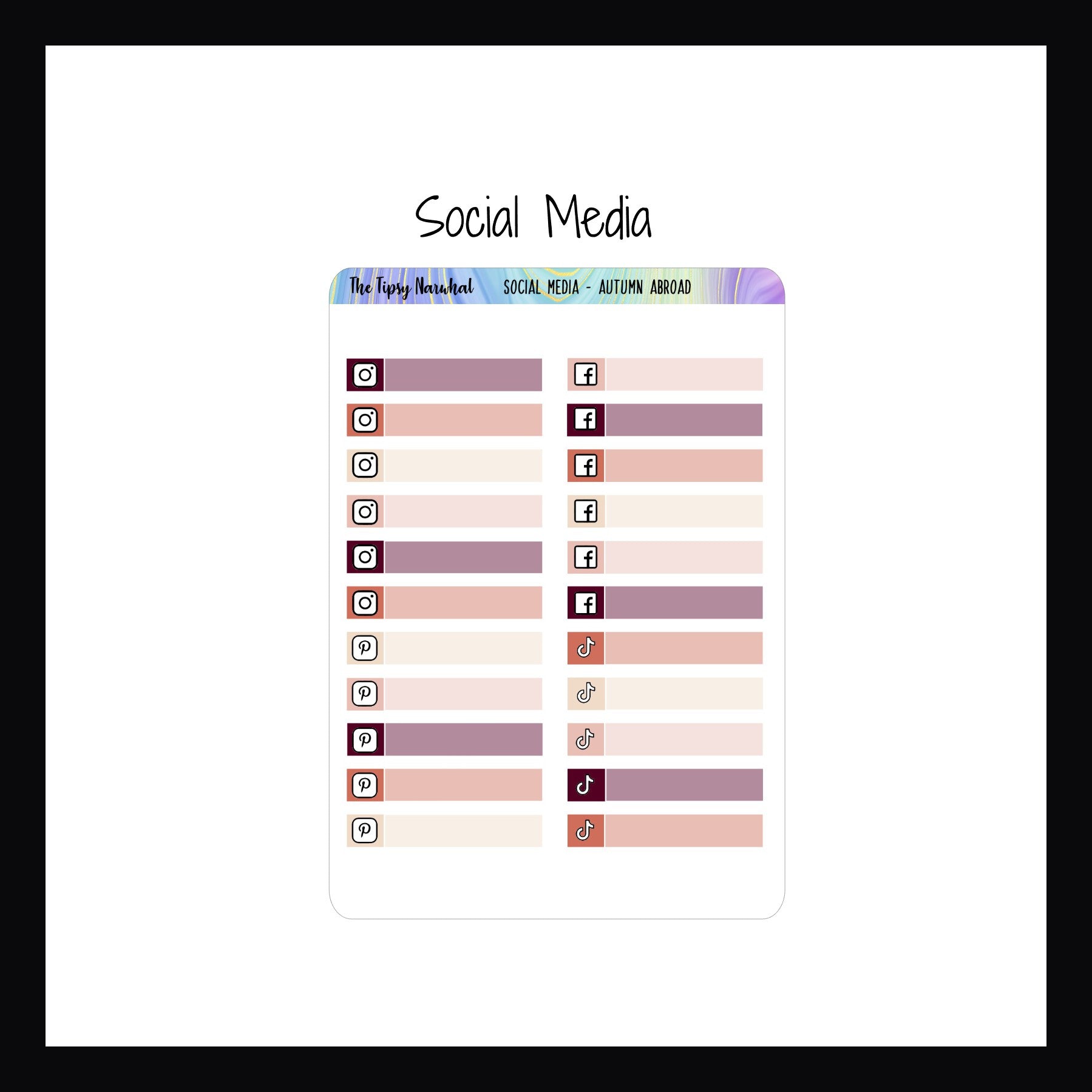 Autumn Abroad Functional Add-ons social media sheet shown on a white background.