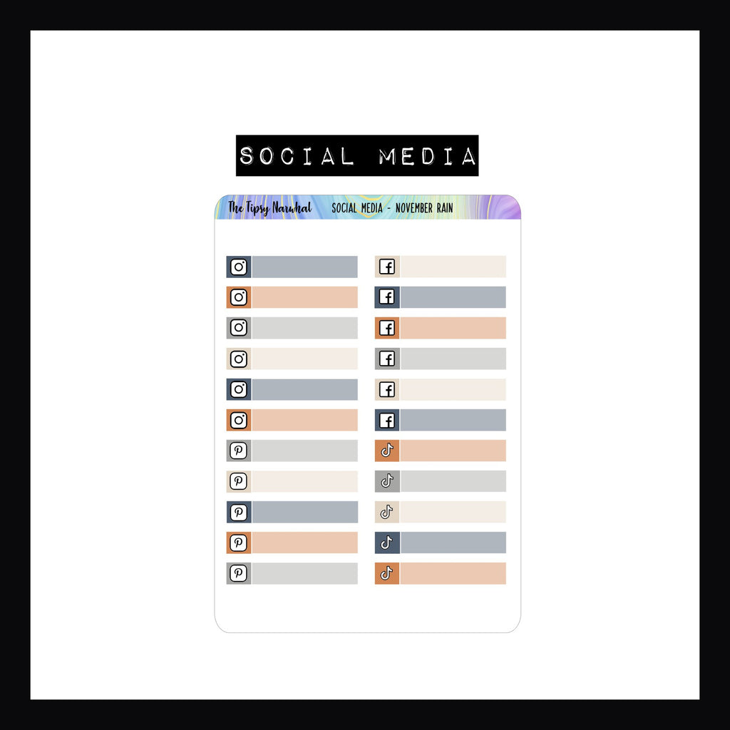 November Rain Functional Stickers Social Media Sheet.