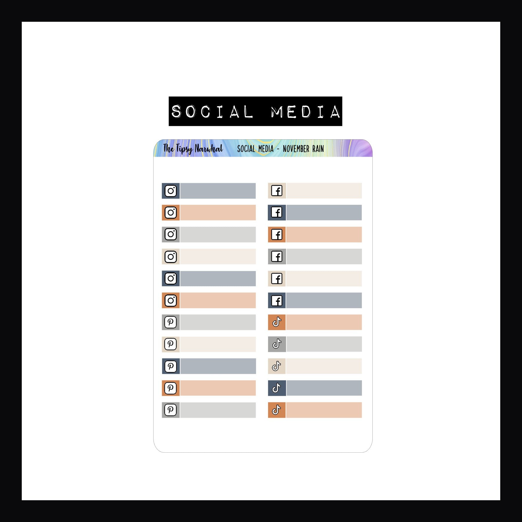 November Rain Functional Stickers Social Media Sheet.