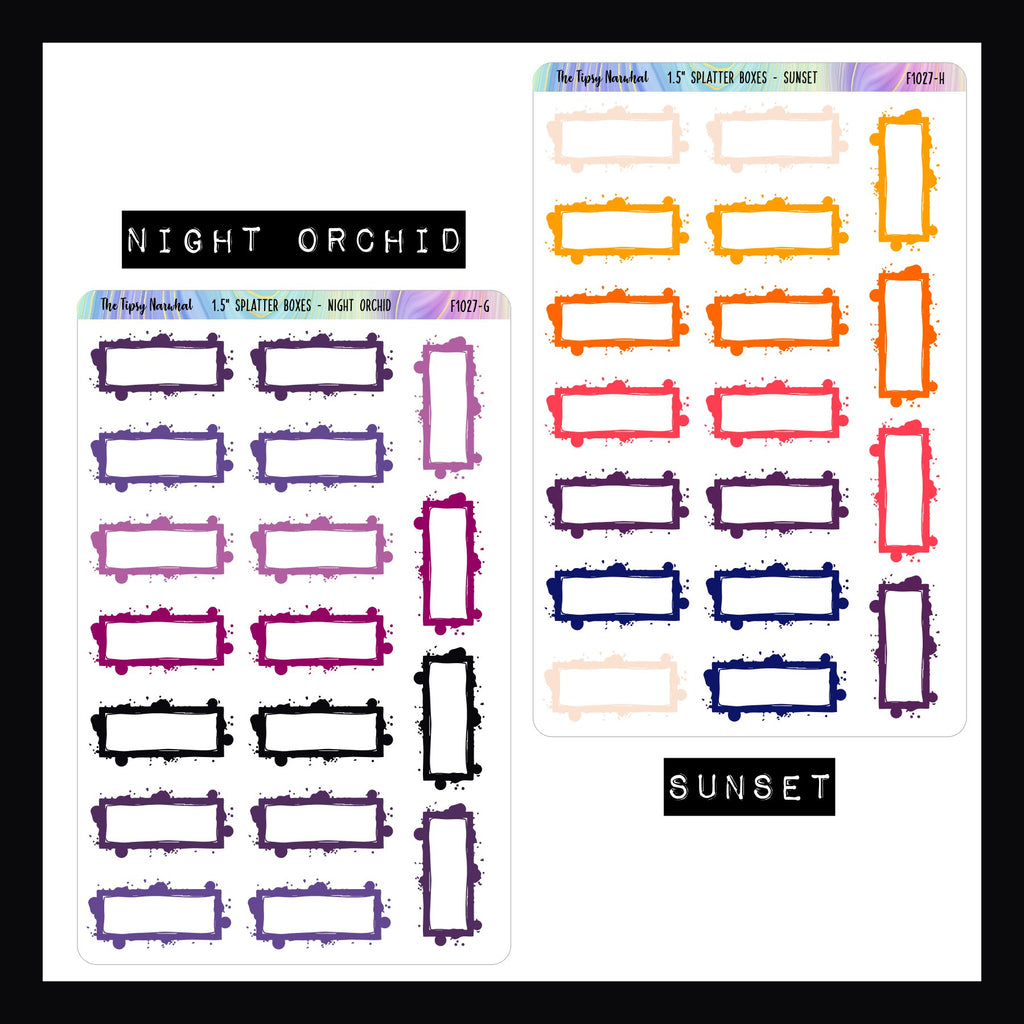 1.5 Inch Splatter Boxes - Functional Stickers