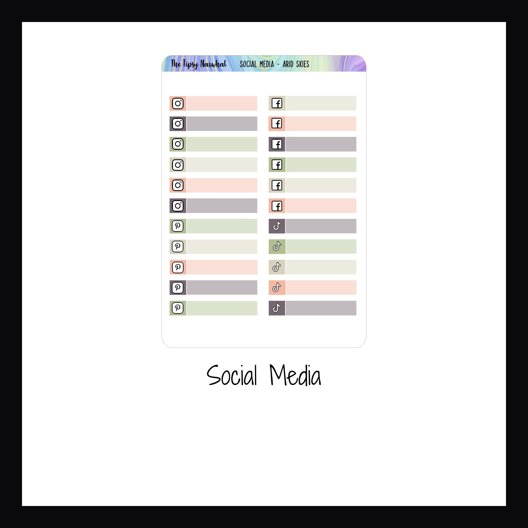 Social Media stickers on a white background