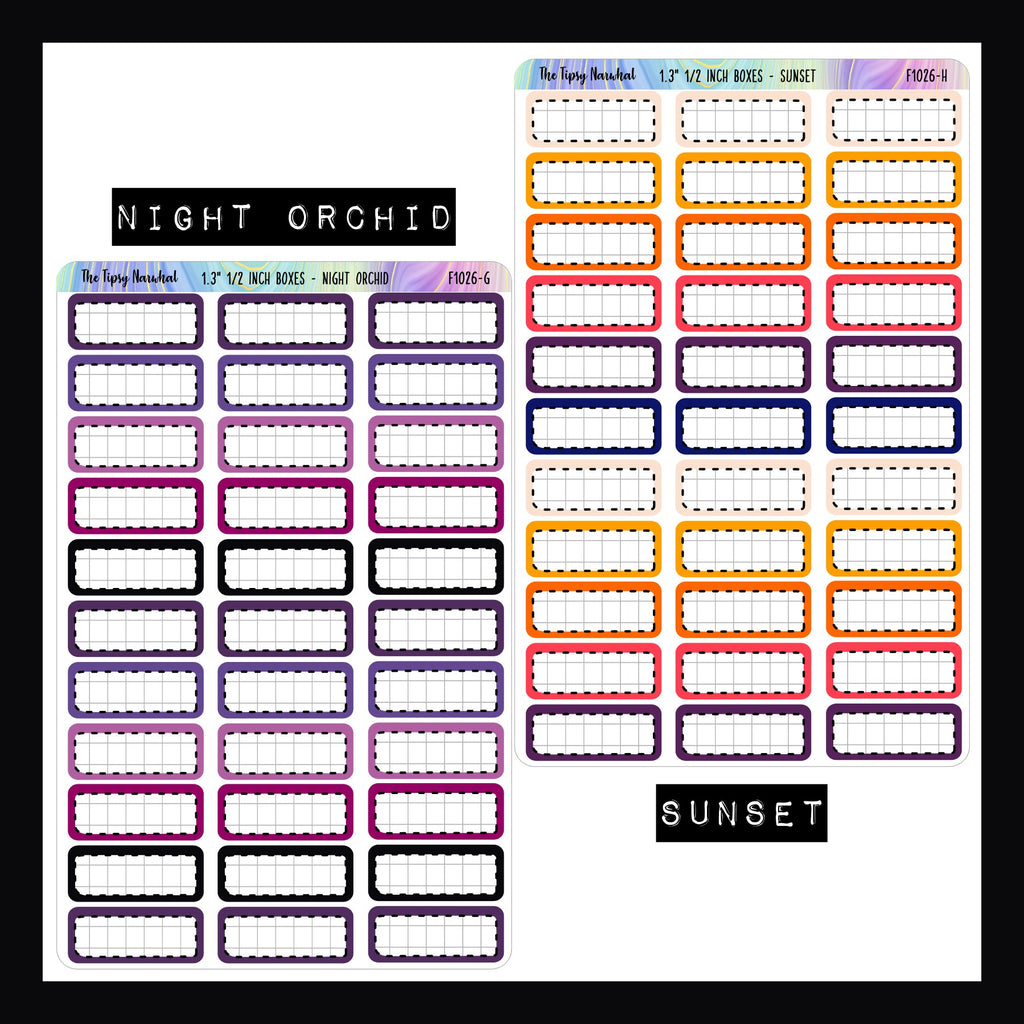 1.3 Inch Quarter Boxes - Functional Stickers