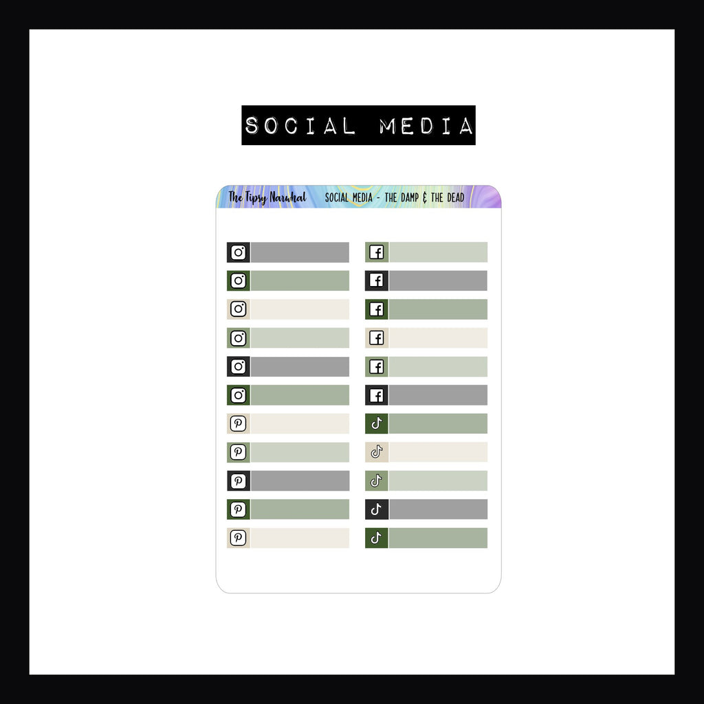 The Damp and The Dead Functional sticker add-ons social media sticker sheet.