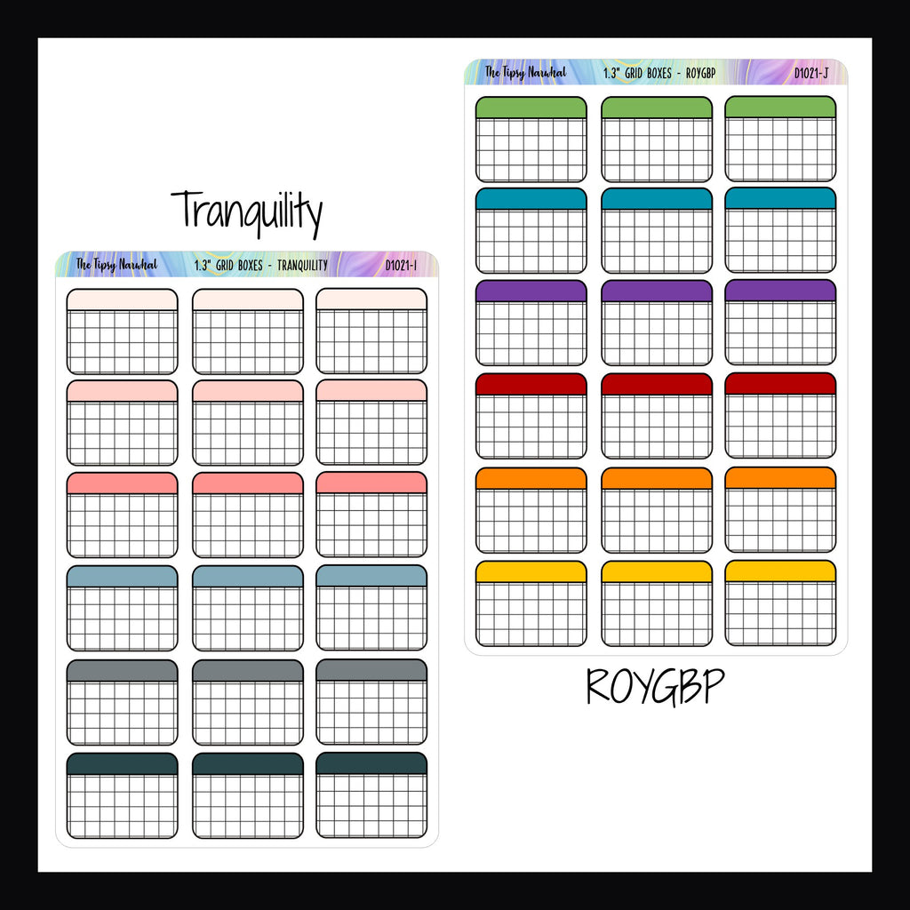1.3 Inch Half Boxes - Functional Stickers