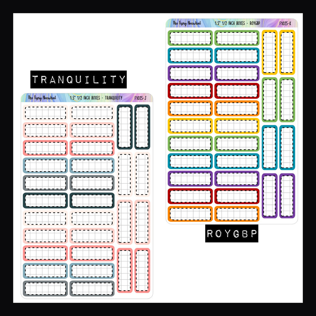 1.5 Inch Quarter Boxes - Functional Stickers