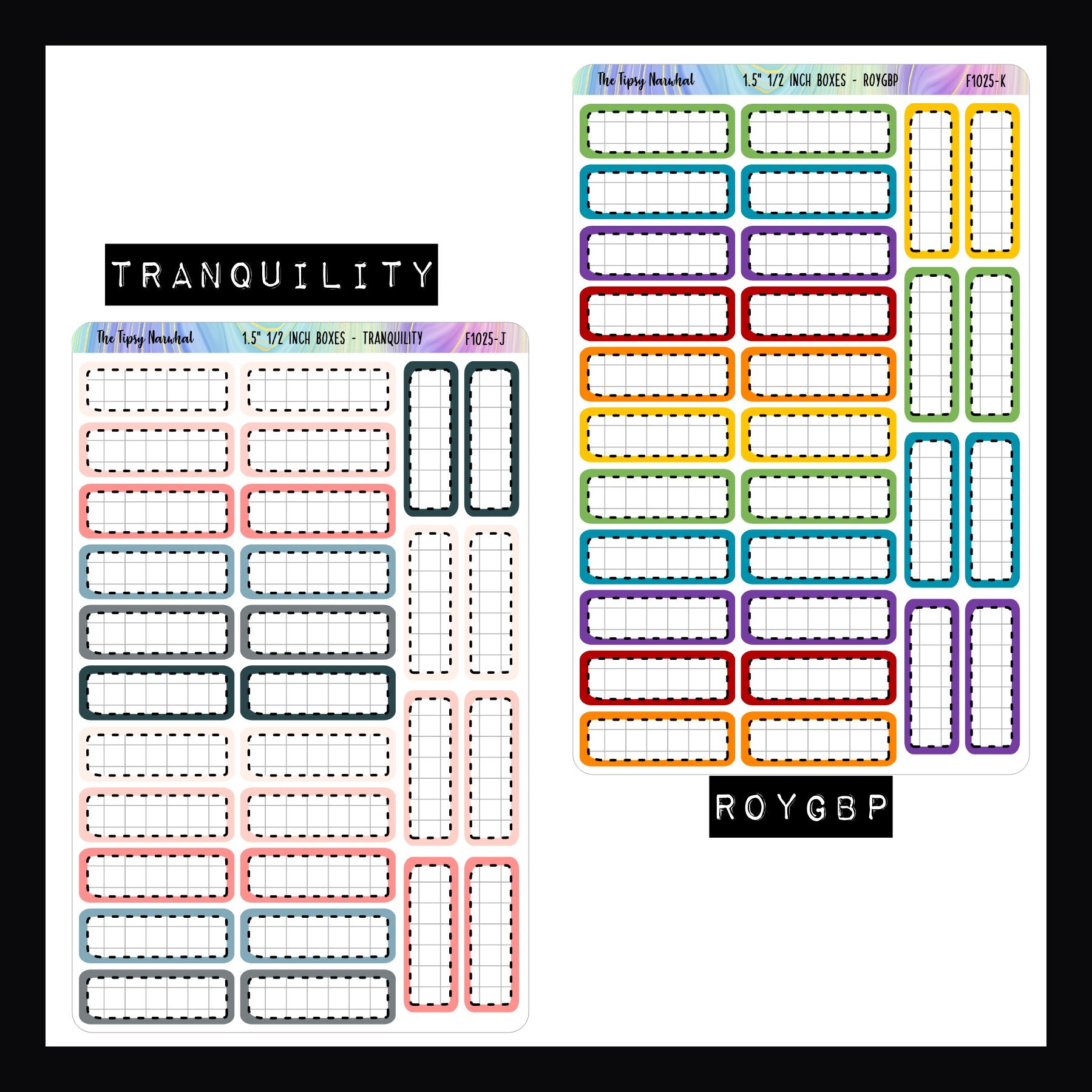 1.5 Inch Quarter Boxes - Functional Stickers