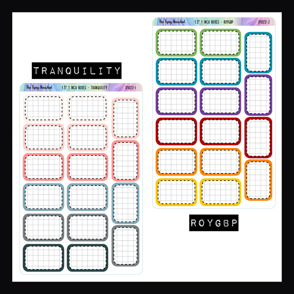 1.5 Inch Half Boxes - Functional Stickers