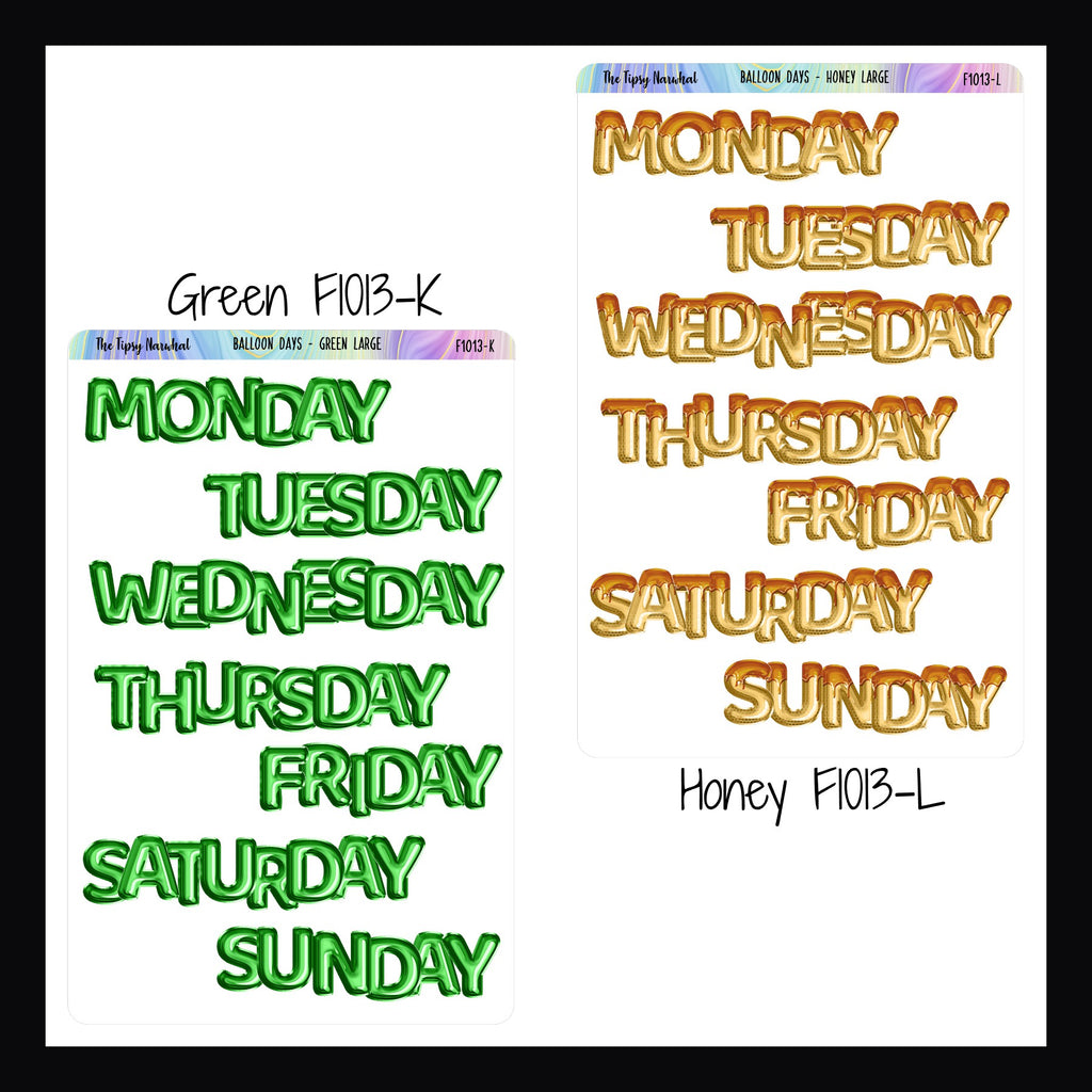 Large Daily Balloon Headers in Green and Honey